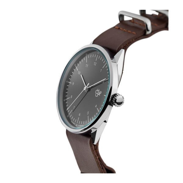 Zegarek z brązowym paskiem i czarnym cyferblatem CHPO Harold-image-2