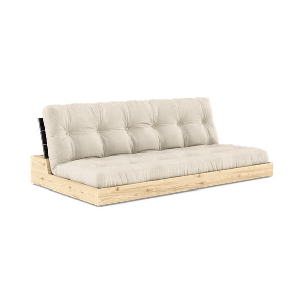 Szarobeżowa lniana rozkładana sofa 196 cm Base – Karup Design