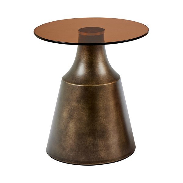 Brązowy stalowy okrągły stolik ø 45 cm Dunsley – Actona