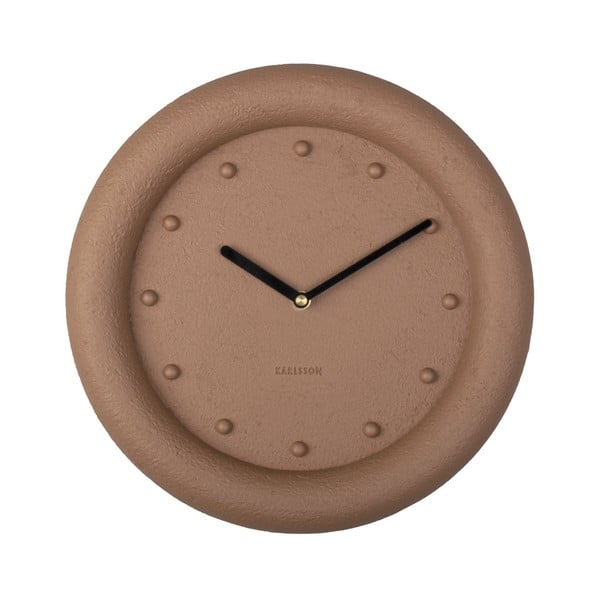 Brązowy zegar ścienny Karlsson Petra, ø 30 cm