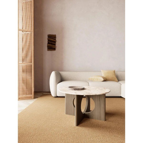 Okrągły stolik z marmurowym blatem w ciemnym naturalnym kolorze ø 80 cm Foley – Actona-image-1