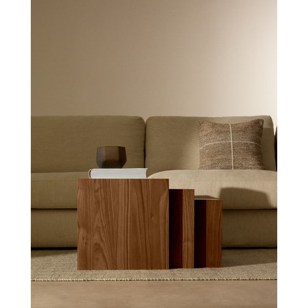 Stoliki w dekorze orzecha zestaw 3 szt. 40x60 cm Litto – Kave Home-image-4