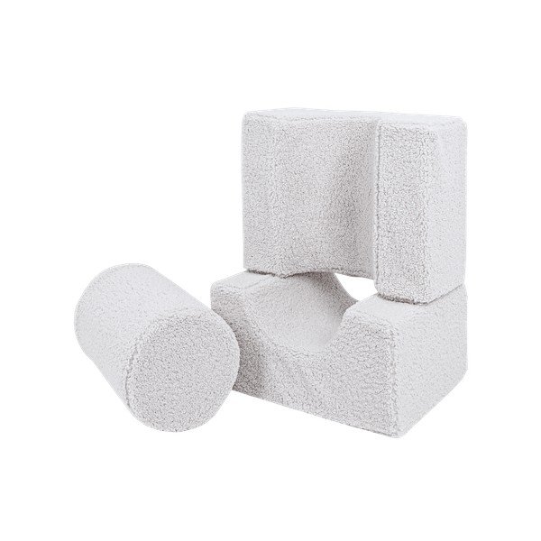 Biały piankowy plac zabaw 3 szt. z materiału bouclé wysokość 30 cm 83x45 cm – Meowbaby-image-2