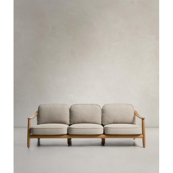 Beżowa/w naturalnym kolorze tapicerowana sofa ogrodowa Elunda – Kave Home-image-4