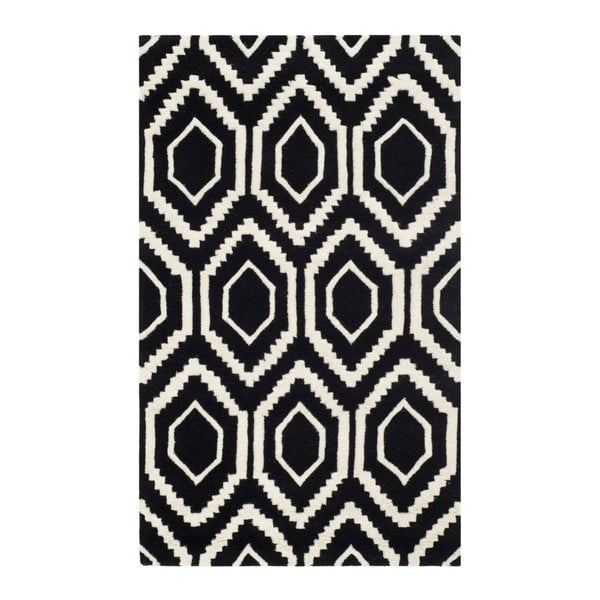 Czarny dywan wełniany Safavieh Essex, 152x91 cm