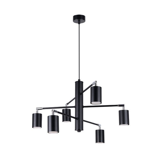 Czarna metalowa lampa wisząca Virta – Sollux