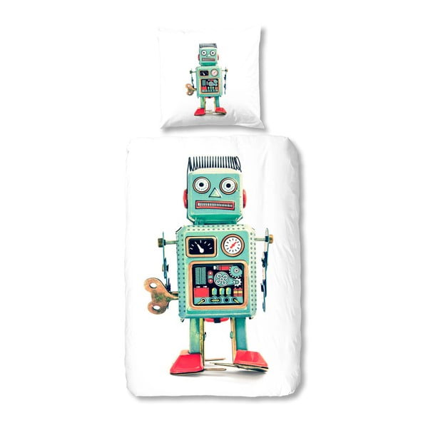 Dziecięca pościel bawełniana Muller Textiels Robot, 135x200 cm