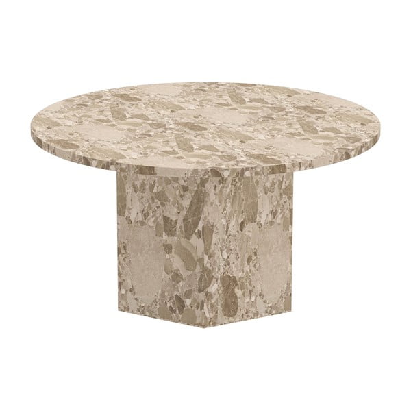 Jasnobrązowy marmurowy okrągły stolik ø 80 cm Naxos – Actona