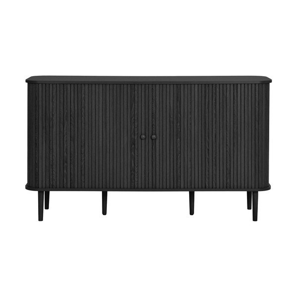 Czarna komoda z litego drewna sosnowego 140x79x40 cm Nikko – House Nordic-image-3