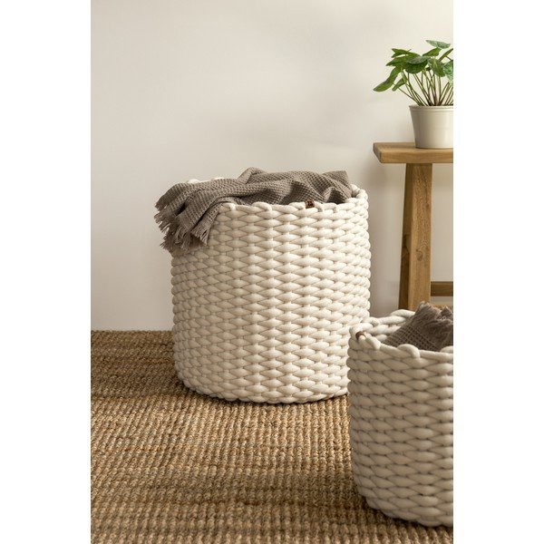 Tekstylny koszyk ø 40x40 cm Peach Skin Round XL – Bigso-image-3