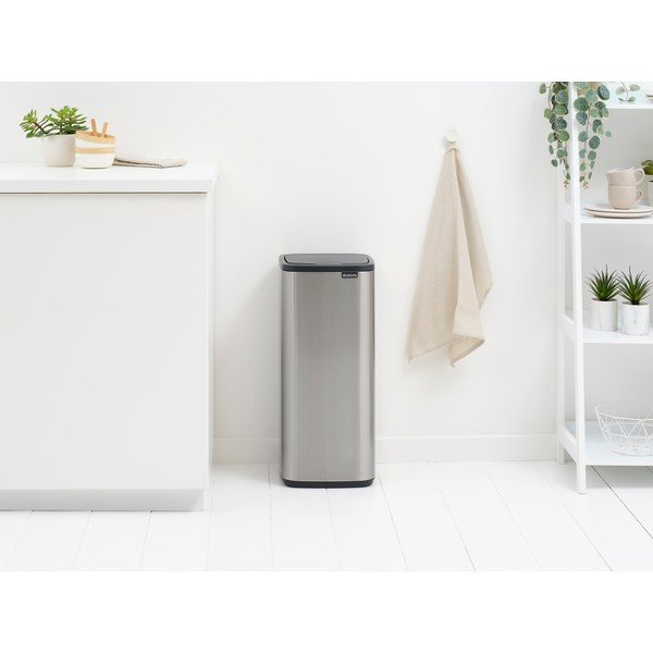 Stalowy kosz na śmieci otwierany na dotyk w kolorze matowego srebra 30 l Bo Touch – Brabantia-image-1