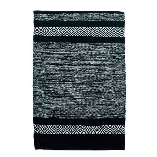 Czarno-biały dywan  Cotton, 70x110 cm