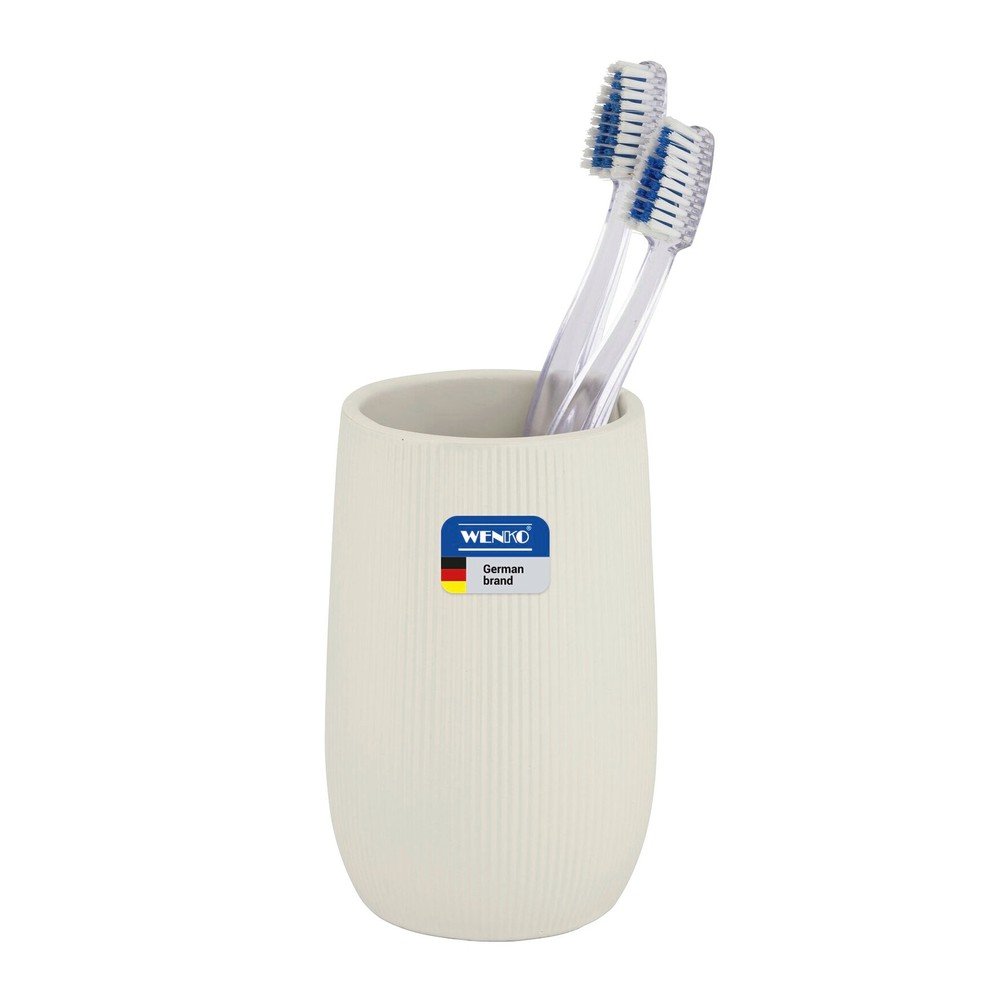 Kremowy kubek na szczoteczki do zębów ceramiczny Fablo – Wenko (zdjęcie 4)