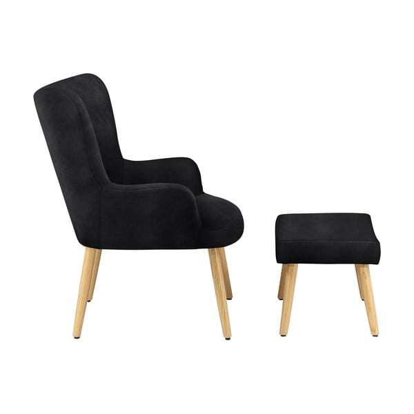 Czarny aksamitny fotel Coco – Støraa-image-1