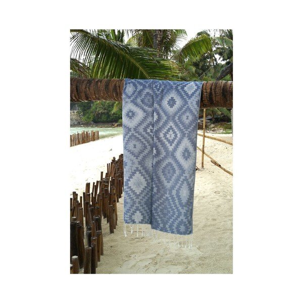 Ręcznik hammam Vive Blue, 95x180 cm-image-1