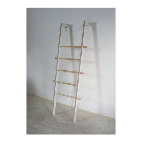 Biały wieszak z drewna brzozowego Tidy Boy TB.3.1 Ladder