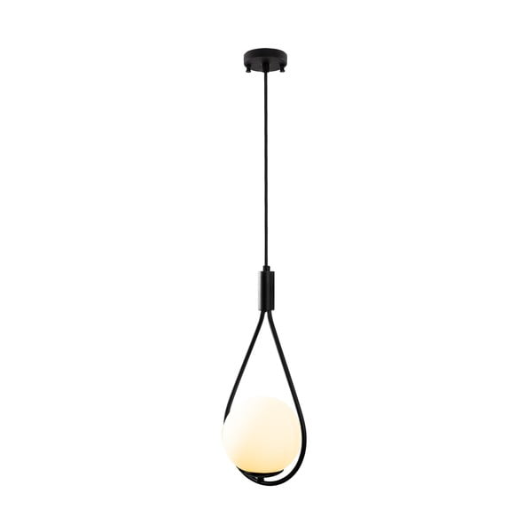 Czarna lampa wisząca ze szklanym kloszem Sessiz – Opviq lights-image-4