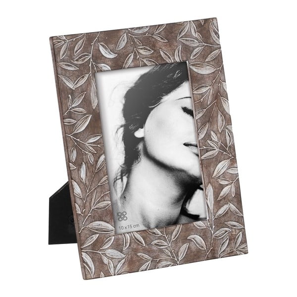 Brązowa ramka stojąca z żywicy polimerowej 16x21 cm – Ixia