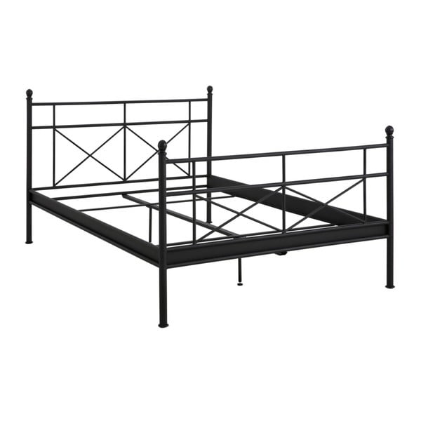 Czarne łóżko dwuosobowe 13Casa Aurora, 140 x 200 cm