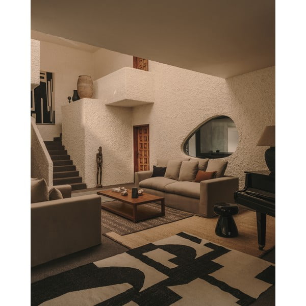 Beżowa lniana sofa 240 cm Nora – Kave Home-image-1