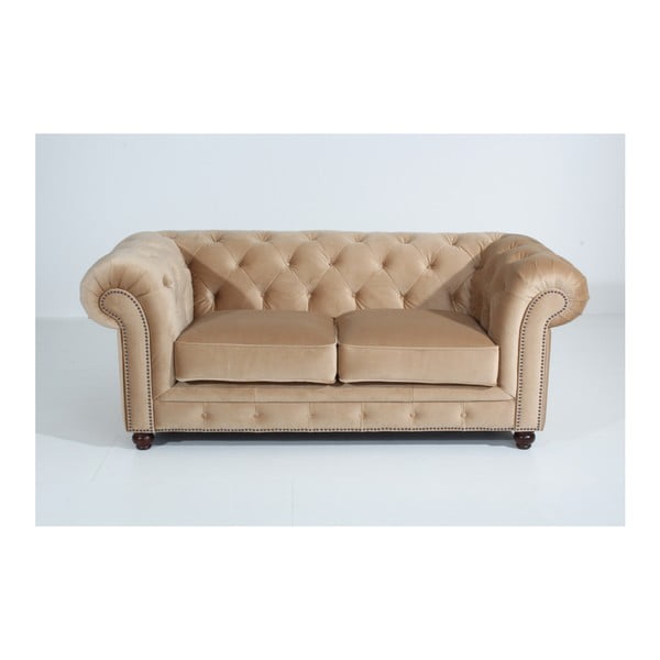 Jasnobeżowa sofa Max Winzer Orleans Velvet, 196 cm