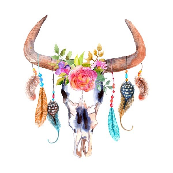 Naklejka ścienna Ambiance Boho Buffalo Head-image-2