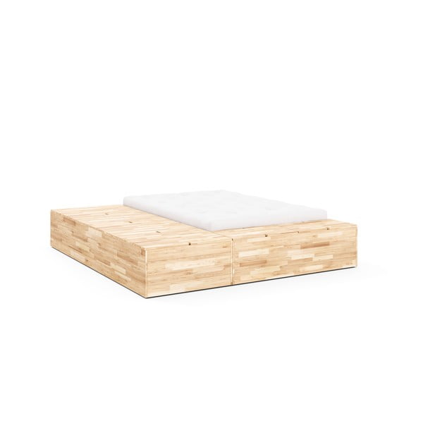 Łóżko dwuosobowe z litego drewna sosnowego ze schowkiem i stelażem 160x200 cm Basement Bed – Karup Design-image-3