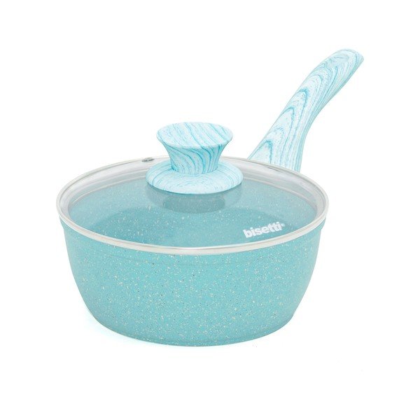 Niebieski rondel z pokrywką Bisetti Miss Gourmet, ø 18 cm