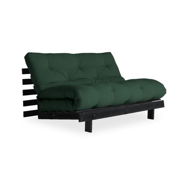 Sofa rozkładana z ciemnozielonym pokryciem Karup Design Black/Forest Green