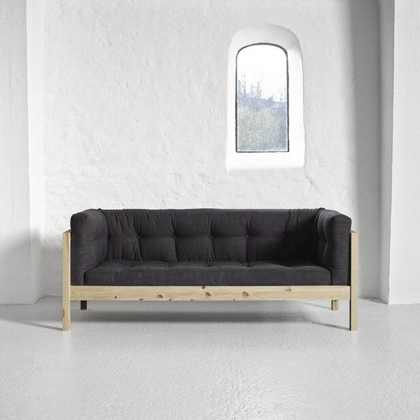 Sofa 2-osobowa Karup Fusion Natural/Linoso Dark Gray-image-1