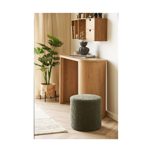 Zielony puf z materiału bouclé Ejby – House Nordic-image-1