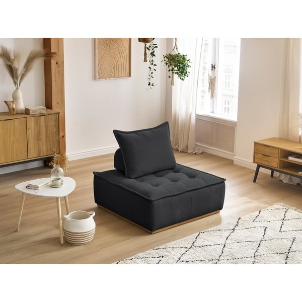 Ciemnoszary fotel z tkaniny szenilowej Elisa – Bobochic Paris-image-1