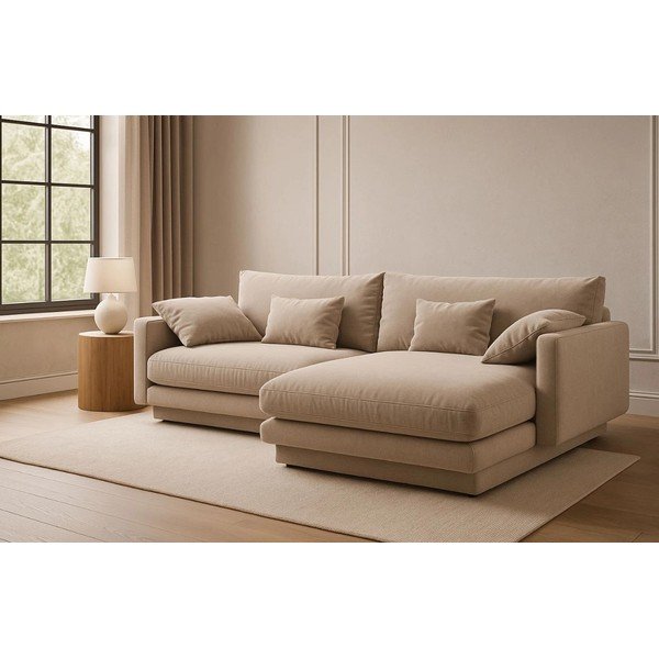 Beżowy narożnik (prawostronny) Torino – Micadoni Home-image-1