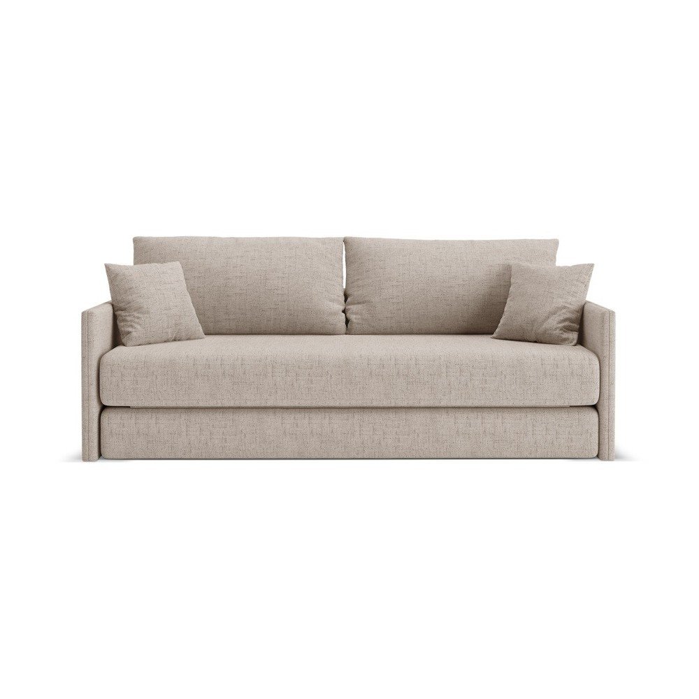 Jasnobrązowa rozkładana sofa z tkaniny szenilowej 209 cm Shannon – Cosmopolitan Design