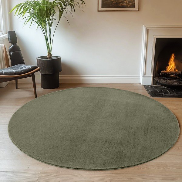 Okrągły dywan odpowiedni do prania w kolorze khaki ø 120 cm Joy – Ayyildiz Carpets-image-1