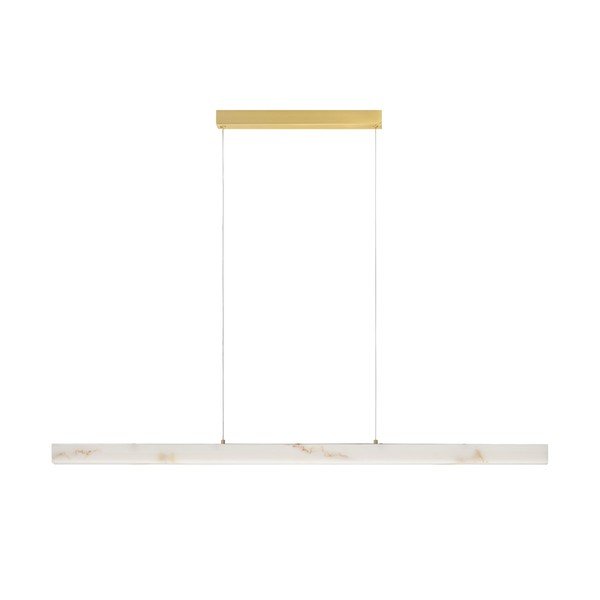 Biała/w kolorze mosiądzu lampa wisząca LED w dekorze kamienia ze ściemniaczem Vaster – Nova Luce