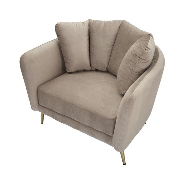 Szarobrązowy aksamitny fotel Kiev – Mauro Ferretti-image-3