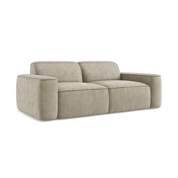 Beżowa sofa z tkaniny szenilowej 204 cm Omao – Makamii-image-1