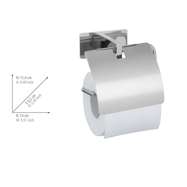 Samoprzylepny uchwyt na papier toaletowy ze stali nierdzewnej w kolorze srebra z połyskiem Genova – Wenko-image-4
