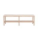 Biało-naturalna konsola z kamiennym blatem 140x40 cm Orwel – Rowico