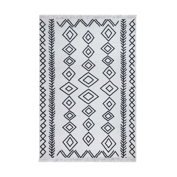 Biało-czarny bawełniany dywan Oyo home Duo, 160 x 230 cm