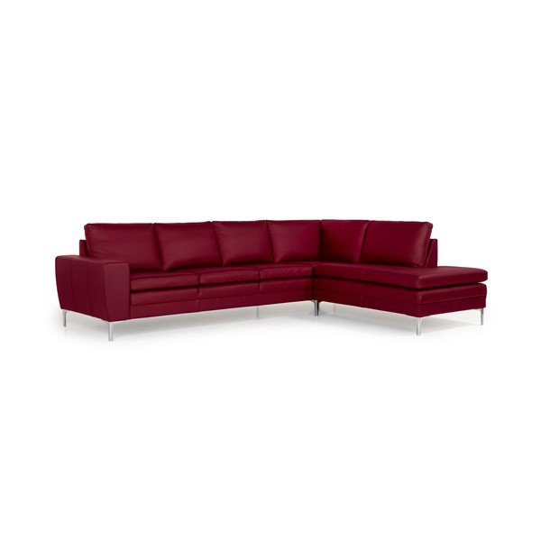 Czerwona sofa z prawostronnym szezlongiem Scandic Twigo-image-4