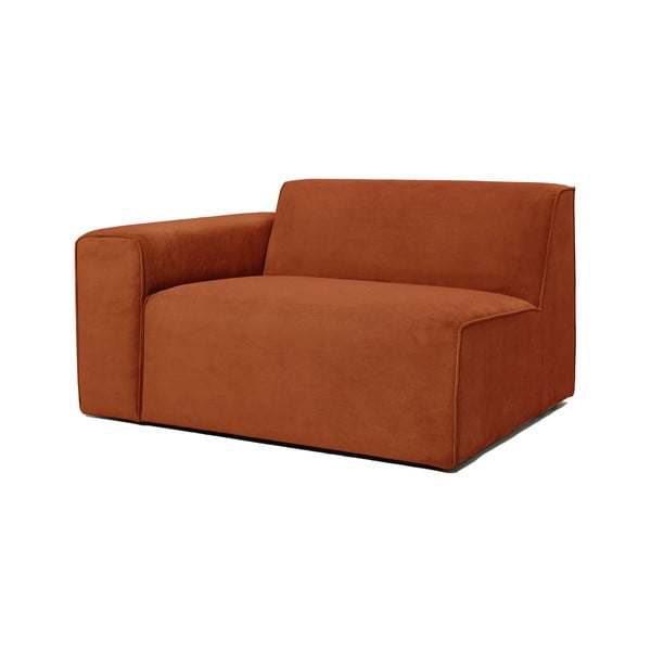 Pomarańczowy końcowy moduł sztruksowej sofy Scandic Sting, 124 cm, lewostronny-image-2