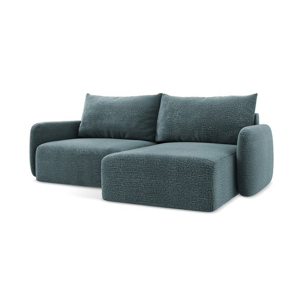 Turkusowy rozkładany/ze schowkiem narożnik (prawostronny) Kalena – Makamii-image-1