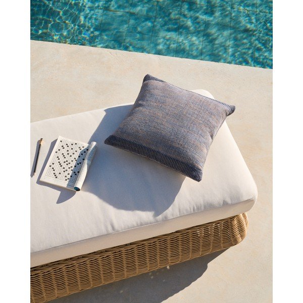 Ceglasty rattanowy regulowany leżak ogrodowy Meria – Kave Home-image-1