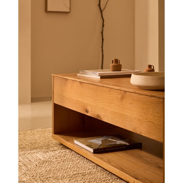 Stolik w dekorze dębu w naturalnym kolorze 60x120 cm Alguema – Kave Home-image-2