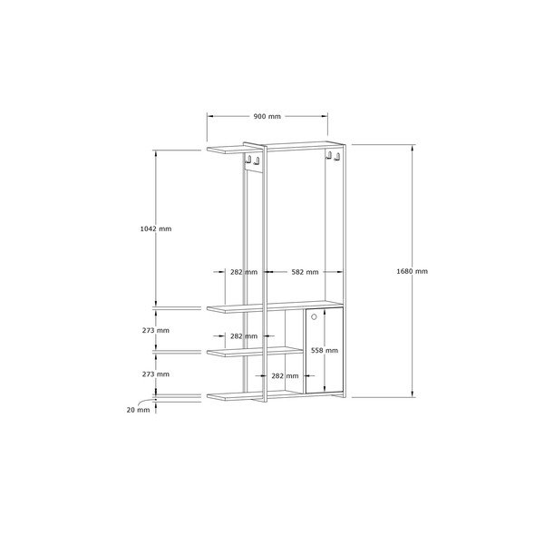 Czarny zestaw do przedpokoju w dekorze dębu Kumsal – Kalune Design-image-3