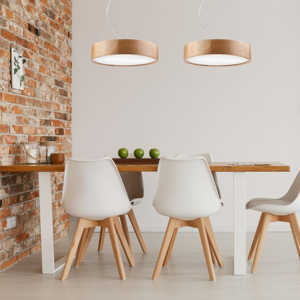 Brązowa lampa wisząca ze szklanym kloszem ø 37 cm Eveline – LAMKUR-image-1