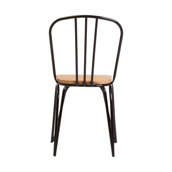 Czarne krzesło z litego drewna wiązu District – Premier Housewares-image-4