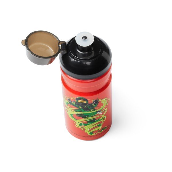 Czerwona butelka na wodę z czarną zakrętką LEGO® Ninjago, 390 ml-image-1